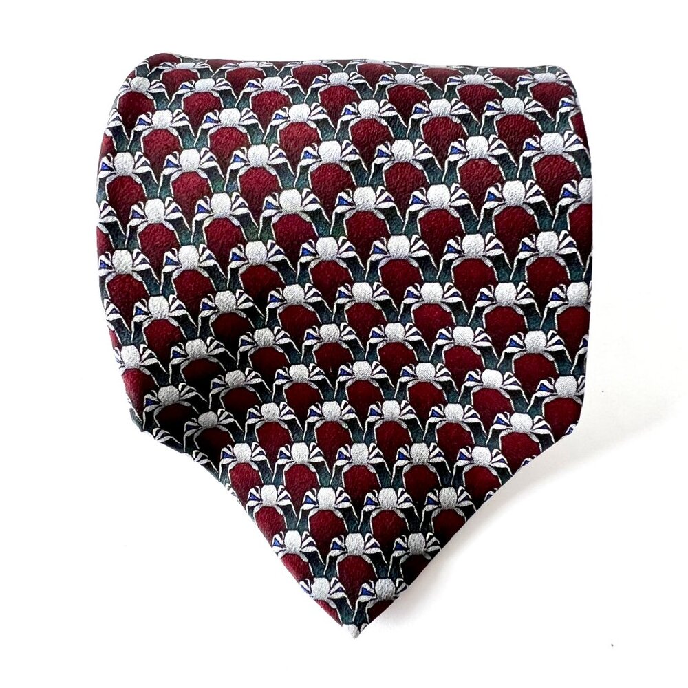 The Nature Conservancy Tie - Crab, 100% Silk, Hand Made Blue and Red, EC!